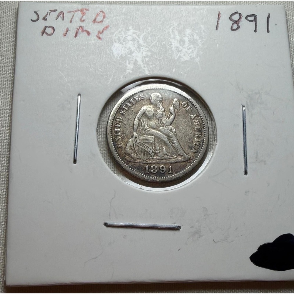 1891 Seated Liberty Dime United States Silver Coin 10c S141